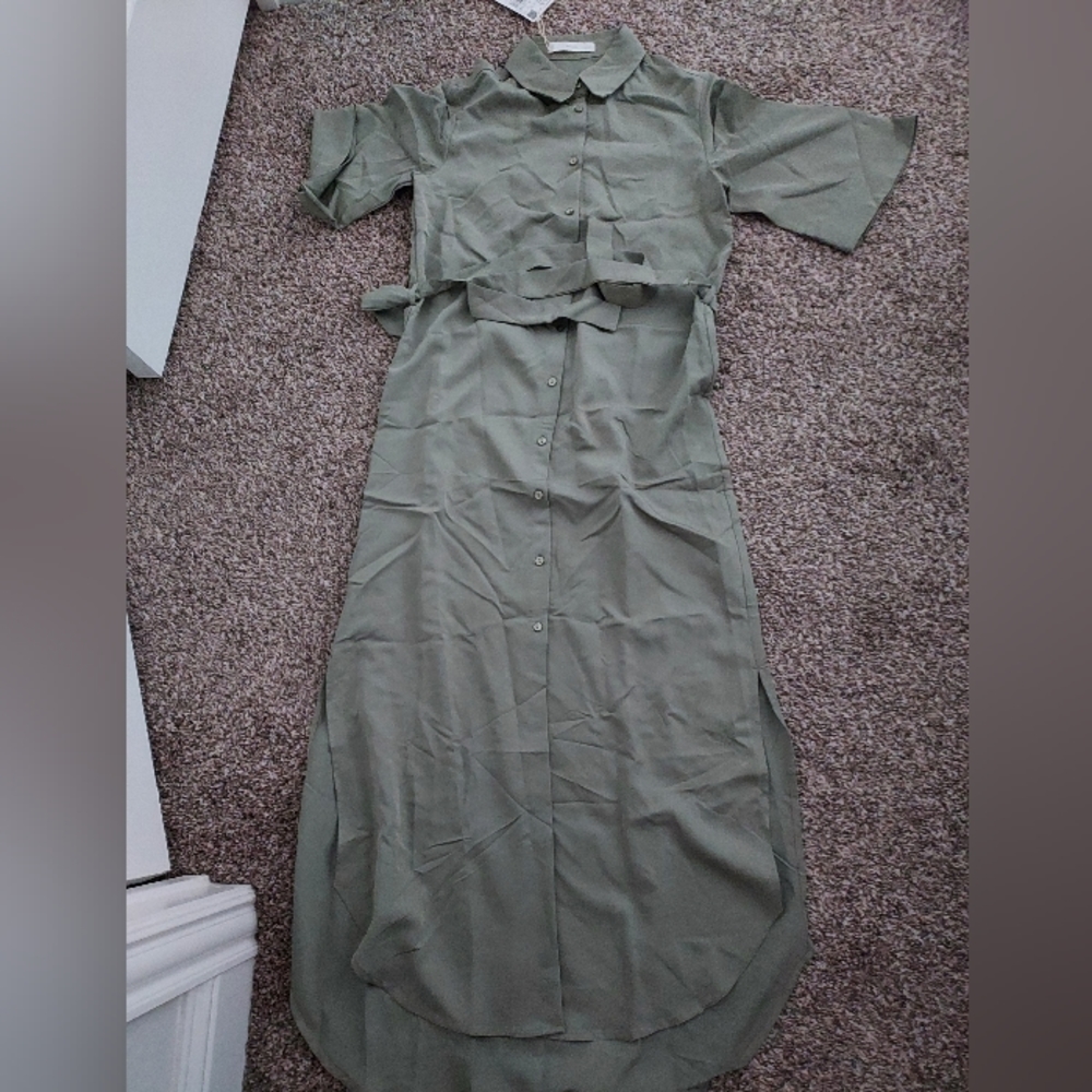 Brand New Mango Short Sleeve Button Down Dress